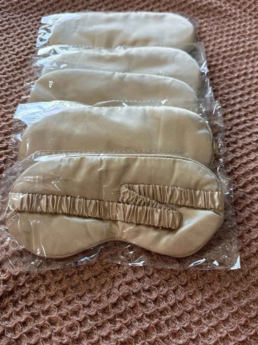 Champagne Satin Sleep Mask - Set of 5